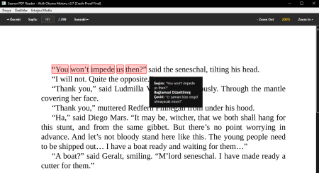 Sauron Reader: Dil Öğrenenler ve Çevirmenler İçin Akıllı İngilizce Kitap – PDF Okuma Motoru